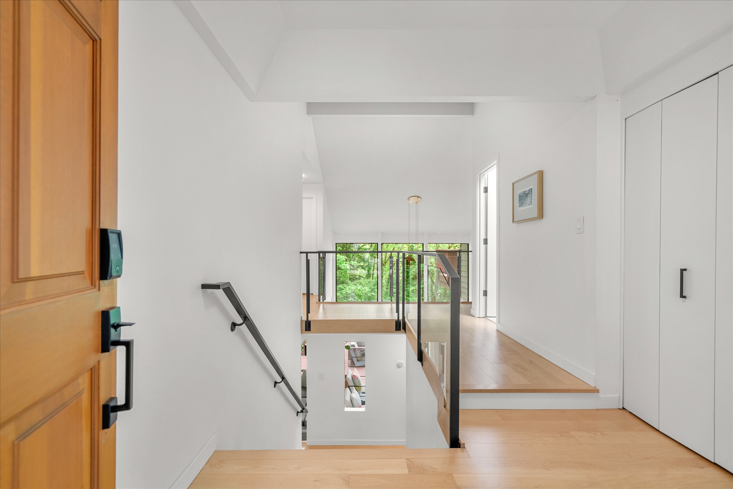 The entry hallway and staircase